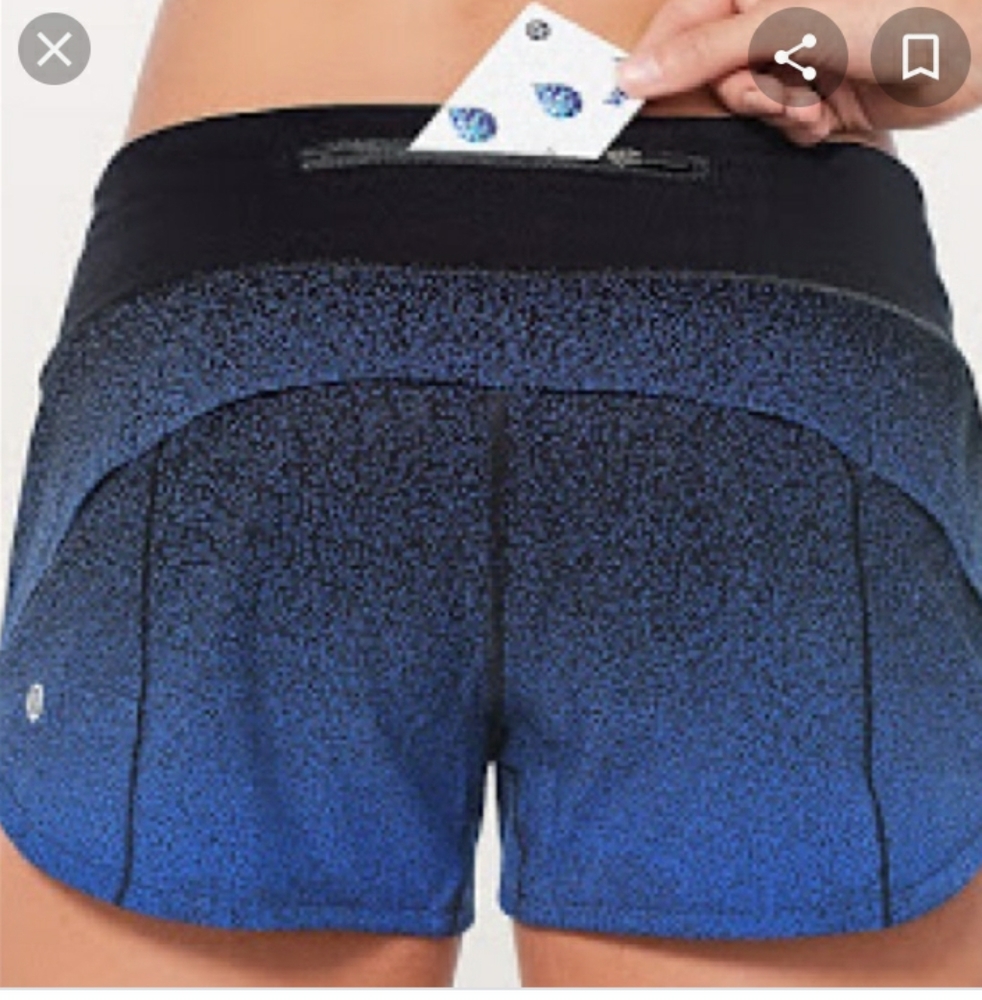 Lululemon ombre speckle blue speed up shorts
